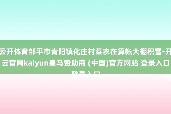 云开体育邹平市青阳镇化庄村菜农在算帐大棚积雪-开云官网kaiyun皇马赞助商 (中国)官方网站 登录入口
